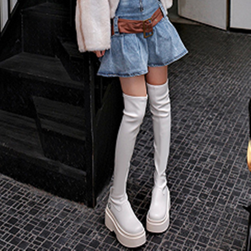 真皮厚底增高显瘦时尚瘦瘦骑士靴