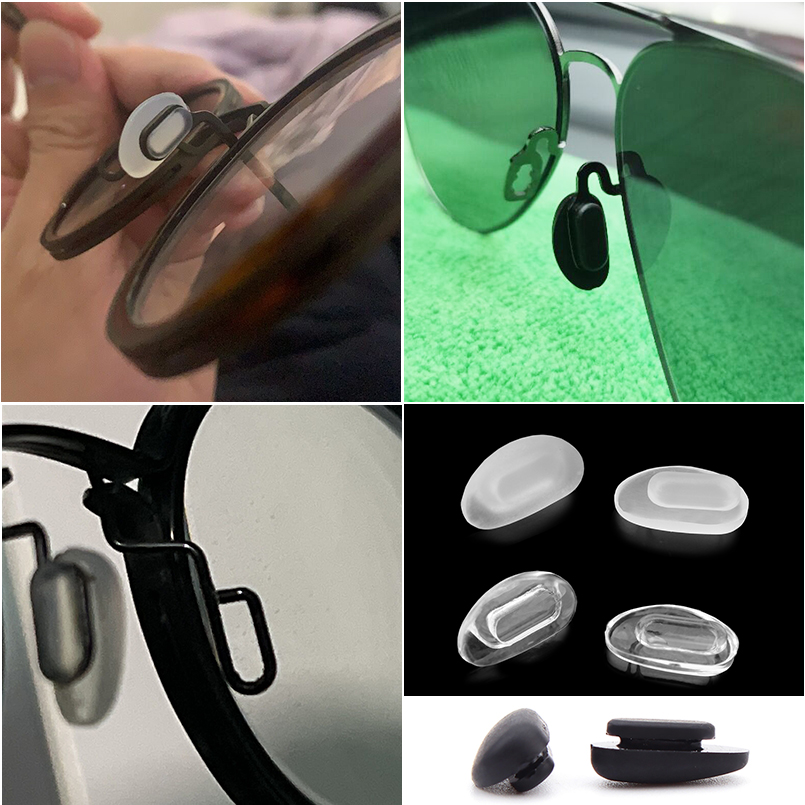 墨镜近视眼镜鼻托硅胶透明黑色软小长方椭圆形托叶卡式增高防滑垫
