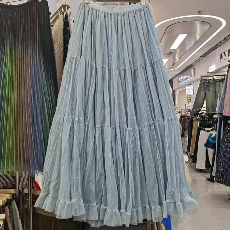 法式黄色半身裙女显瘦高腰大摆裙