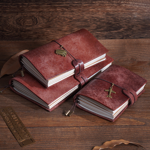 常规款头层牛皮TN旅行本 真皮手账笔记本 特效磨砂植鞣学生日记本