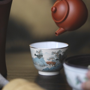 景德镇弥云斋手绘茶杯