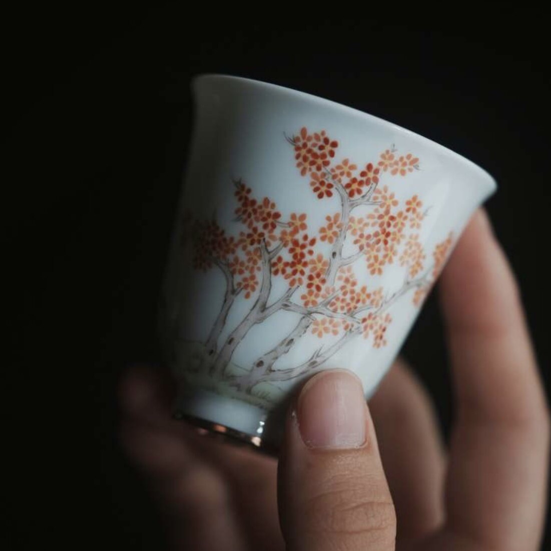 弥云斋琴乐斗彩梅下抚琴高杯个人杯主人杯闻香杯聚香茶杯功夫茶具