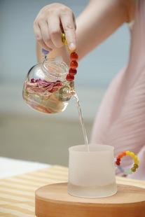 十卿玻璃壶壶手工耐热玻璃茶水分离高足壶带过滤可冲泡家用茶具