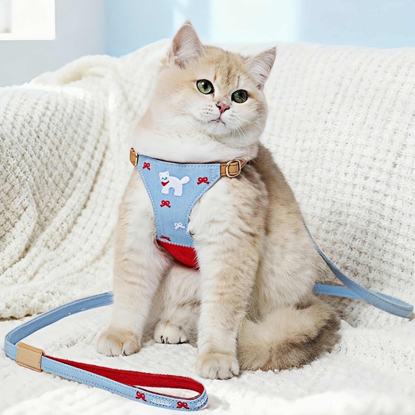 海绵宝宝外出宠物胸背牵引绳套装