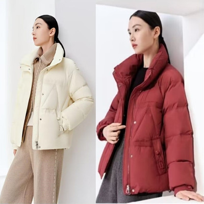 2024款女式休闲短款羽绒服九成品L24032女半成品定制翻新加厚加工
