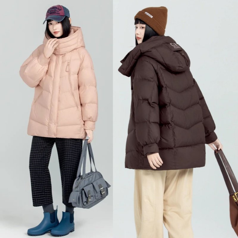 2025款女式款休闲羽绒服九成品S7887半成品衣皮定制翻新加厚加工