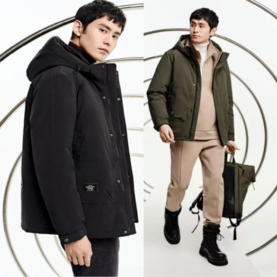 2024款男装活面脱卸款羽绒服九成品L24011男衣壳衣皮翻新定制加工