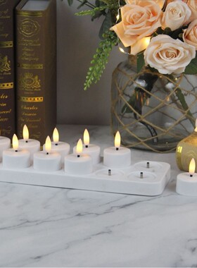 led充电遥控小茶蜡12充圣诞节日氛围电子小蜡烛酒吧餐厅无烟小烛