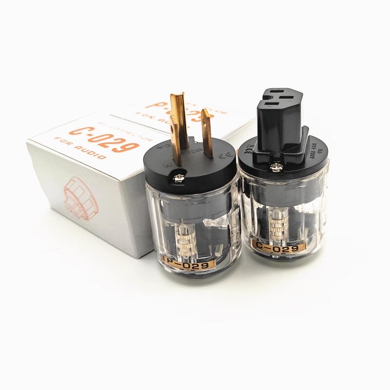 欧亚德美式美标电源线电源插头插尾尾插发烧纯厚铜片音响插头公插