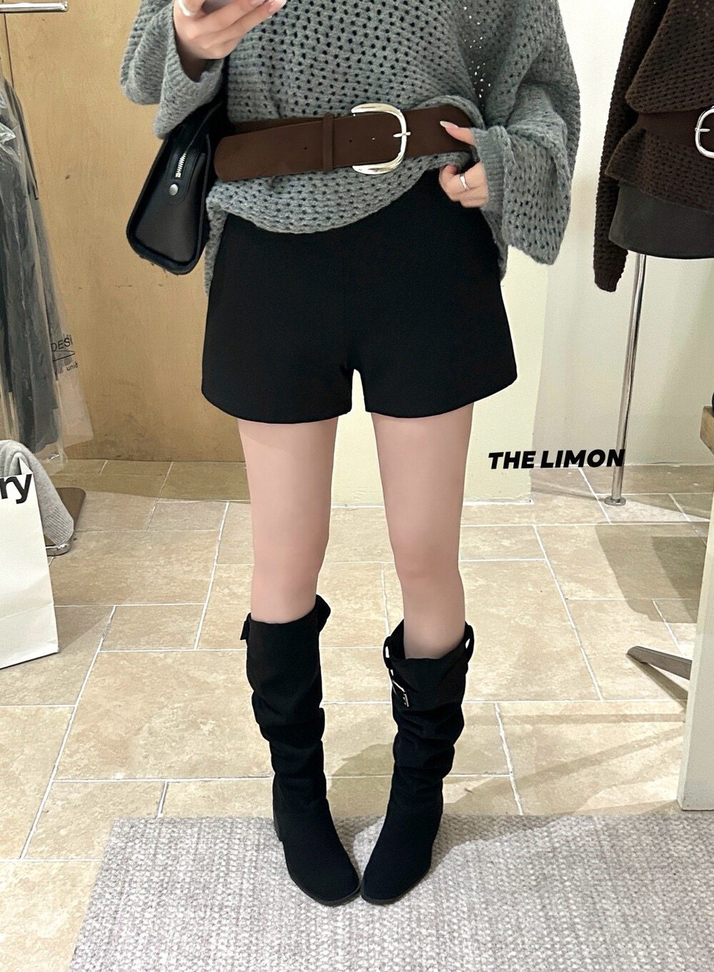 柠檬绿茶1178秋冬百搭小黑裤女超好穿高弹磨毛显瘦阔腿休闲短裤子,女装/女士精品,休闲裤,淘宝优惠券,粉丝福利购,淘宝优惠卷