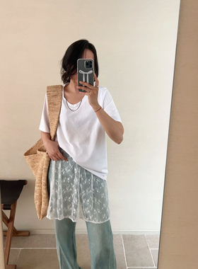 beyourself68079韩系简约气质圆领短袖T恤夏新款收腰百搭显瘦上衣