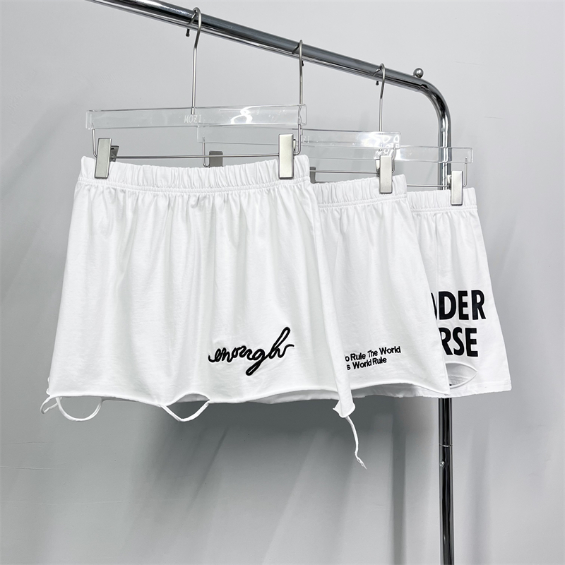 超短裙A字裙韩版字母刺绣印花