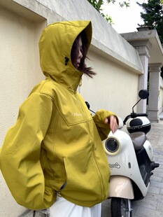 hers92532冬季韩版宽松加绒连帽冲锋衣外套女百搭休闲夹克上衣潮