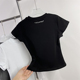 T恤女百搭短袖 元 纸片人上衣 重工字母刺绣短款 小衫 熙6068秋季 新款
