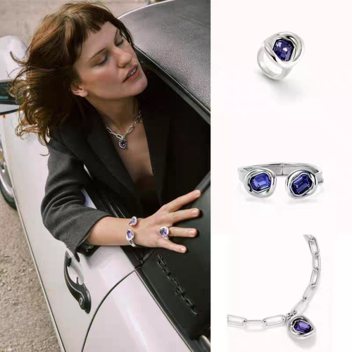 UNOde50紫水晶手镯项链戒指