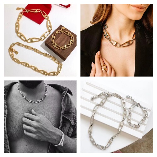 西班牙unode50镂空几何项链酷