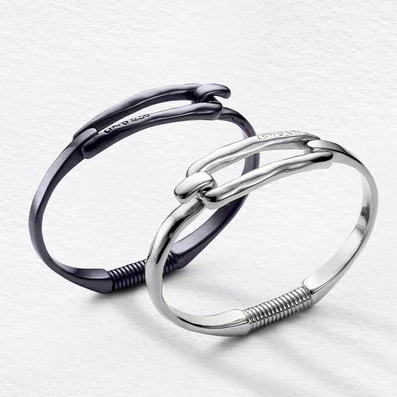 SPANISH UNODE50 VALENTINES DAY CARD CLASP BRACELET MALE AND FEMALE COUPLE SILVER-PLATED HAND ORNAMENTS EUROPEAN AND AMERICAN NICHE GIRLFRIENDS THE SAME STYLE