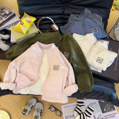 儿童夹棉加厚外套女童保暖棉衣秋冬装宝宝防风奥粒绒棉袄保暖上衣
