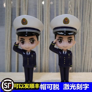 正规军小萌情侣火警人物摆件消防员手办桌面摆放卡通兵娃娃玩具礼