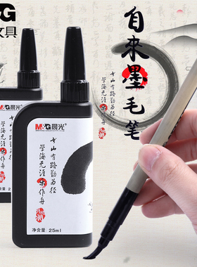 晨光文具自来墨水毛笔套装可加墨汁小楷中小学生书法练习写字秀丽笔成人签名练字笔初学者抄经便携软笔B0243