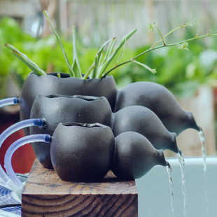 葫芦流水罐开口增氧过滤器古法养鱼缸上出水造景装饰品水景观摆件