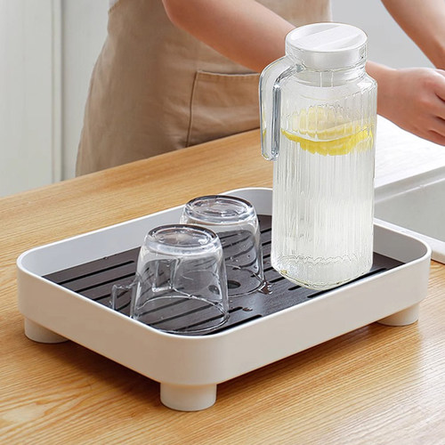 家用茶盘简约茶杯泡茶托盘长方形现代小型客厅桌面收纳水杯沥水