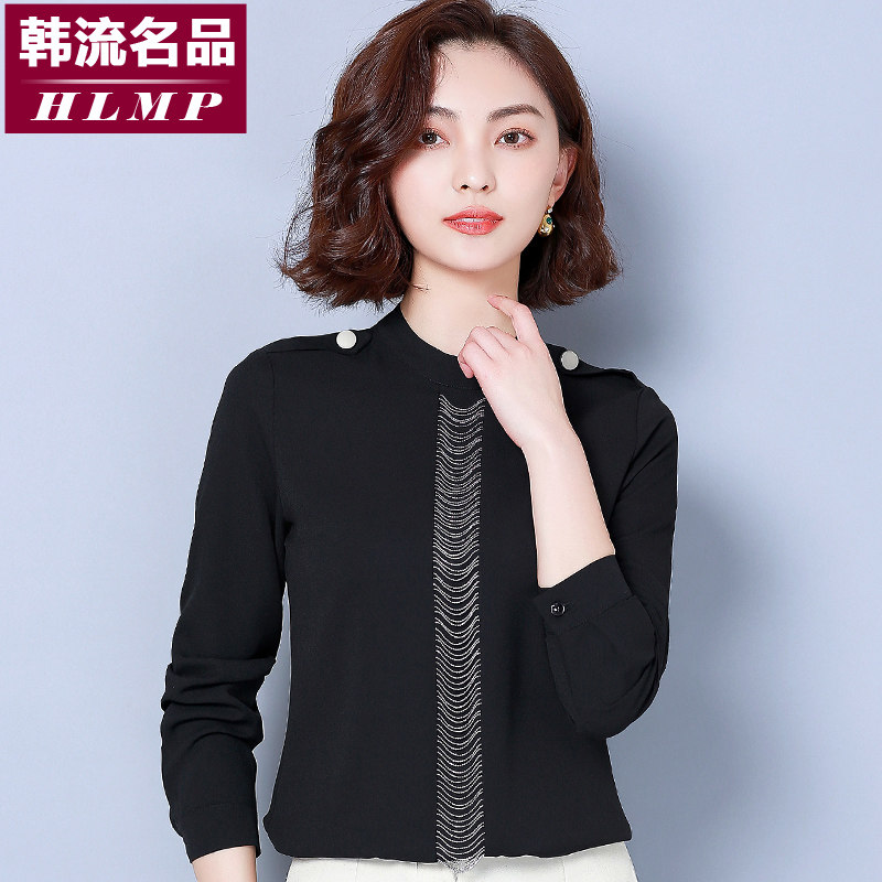 春装衬衫女长袖韩版2019春季新款百搭职业装上衣黑色修身时尚衬衣在类目 女装/女士精品, 衬衫中 - 来自Buy2taobao.com提供专业的淘宝代购服务