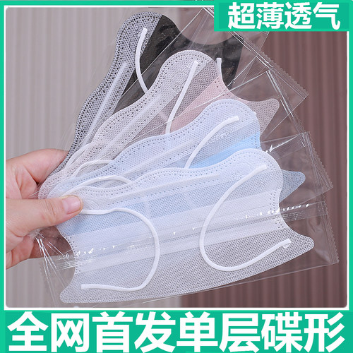蝶形口罩女高颜值2025新款夏季天薄款透气囗单层白色一次性显脸小