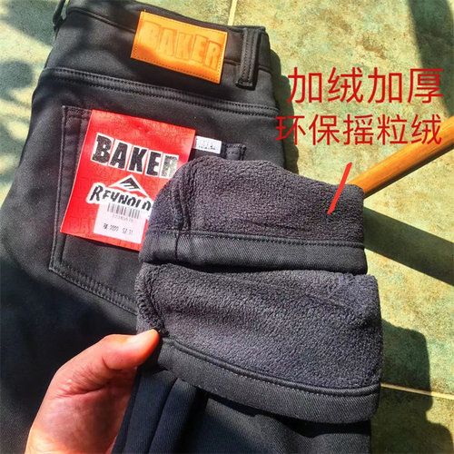 潮拉链长裤冬季加绒弹力裤子