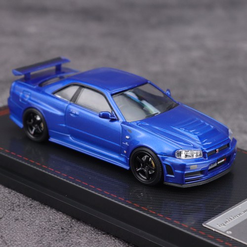IG 1:64 日产 GTR R34 NISMO 客制化版 金属蓝 合金模型