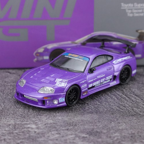 MINIGT 1:64 丰田Supra A80 GT300 Top Secret 紫色 合金车模