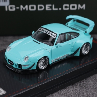 IG 1:64 保时捷911(993) RWB 改装 蓝色 汽车模型