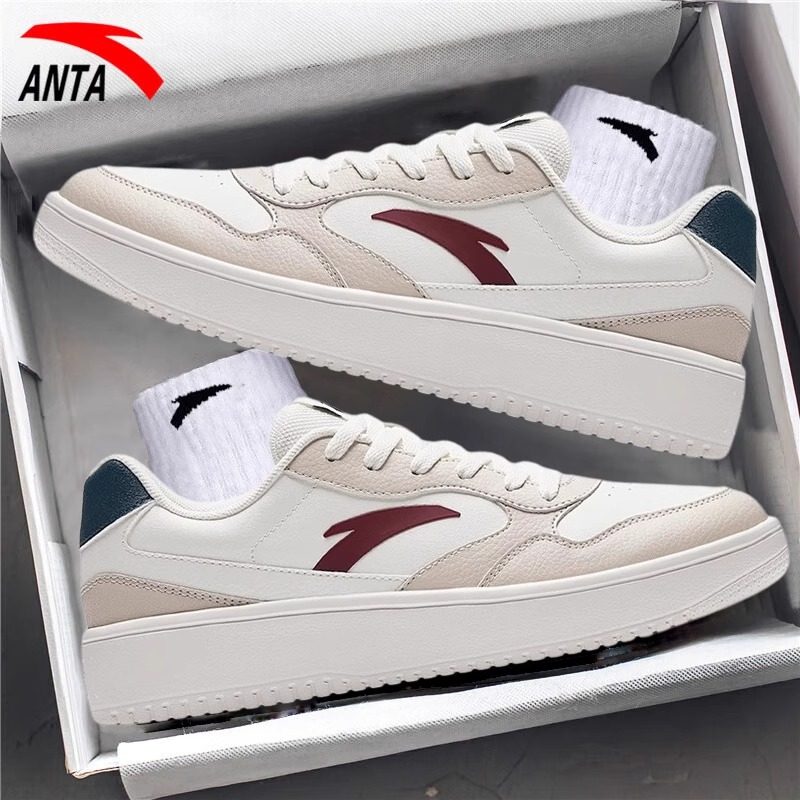 安踏板鞋皮面男鞋软底2026新款春秋男款白鞋休闲鞋子旗舰店运动鞋,运动鞋new,板鞋,淘宝优惠券,粉丝福利购,淘宝优惠卷