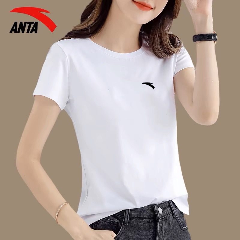 安踏冰丝短袖T恤女2025新款夏季女士透气薄款女装白色旗舰店上衣