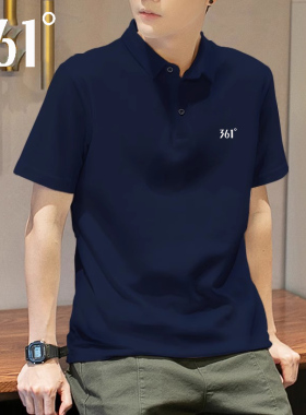 361男装冰丝短袖t恤男夏季男士蓝色翻领Polo衫速干官方旗舰店男款