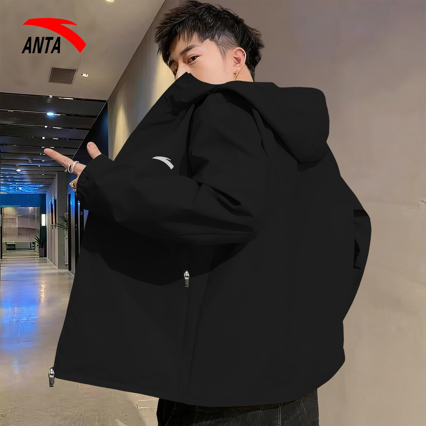 安踏官网新款防风防水冲锋衣外套