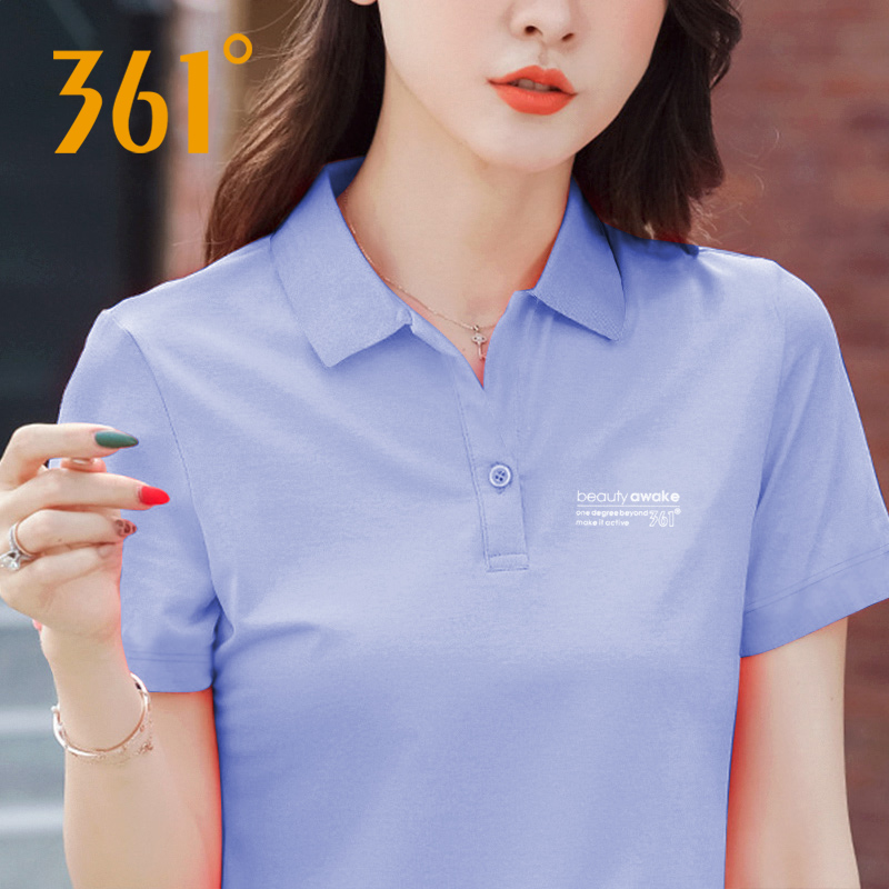 361女装冰丝短袖T恤夏季2025新款女士polo衫薄款官方旗舰店运动服