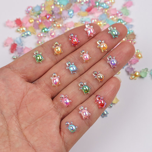 新款夜光小乌龟树脂小摆件奶油胶配件diy迷你极光小乌龟小饰品