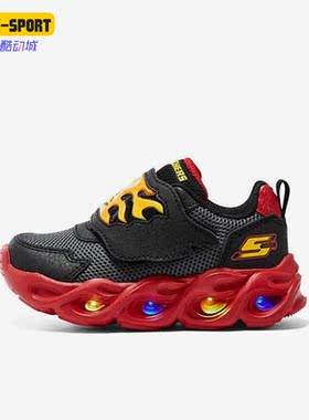 Skechers/斯凯奇正品新款小童休闲运动耐磨魔术贴冰灯鞋400104N