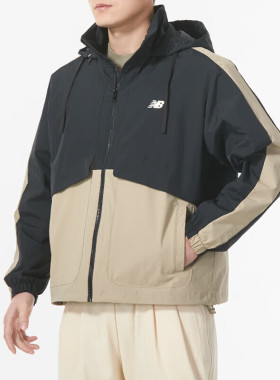 New Balance/NB正品男士拉链经典梭织连帽夹克外套AMJ41340-SOT