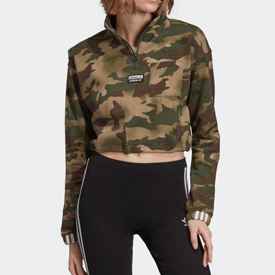 阿迪达斯三叶草套头翻领卫衣