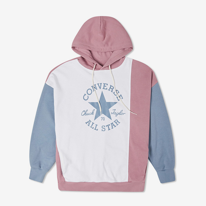 Converse匡威正品新款女子拼色休闲连帽针织运动套头卫衣10022963