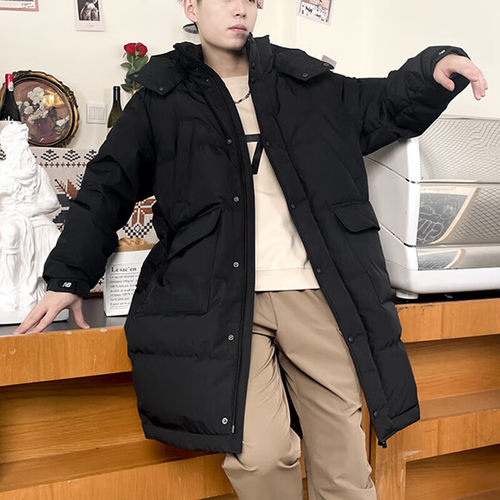 New Balance/NB正品男士连帽保暖中长款羽绒服外套NPD4E241-BK
