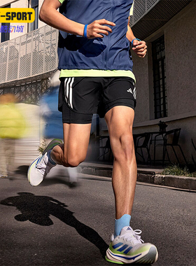 Adidas/阿迪达斯正品OTR E 3S 2IN1 S男士跑步运动短裤IQ3808