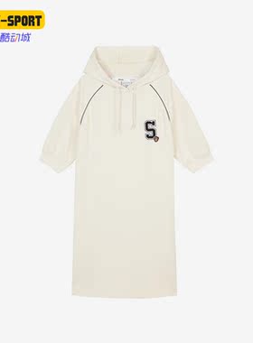 Skechers/斯凯奇正品夏新款女子运动休闲舒适连帽连衣裙 L322W024