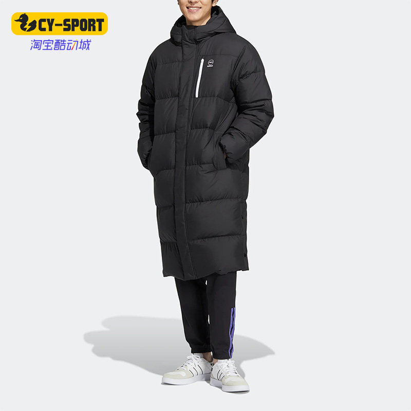 Adidas/阿迪达斯正品NEO保暖中长款男女同款运动休闲羽绒服HN4786