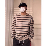 502-2-WY101-P58秋季美式复古撞色条纹上衣男士重磅圆领长袖t恤潮，男装T恤，星座502-2（原1014A）