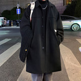 502-2-N010-P128冬季加厚过膝毛呢大衣男韩版潮牌高级感风衣控168，男装风衣，星座502-2（原1014A）