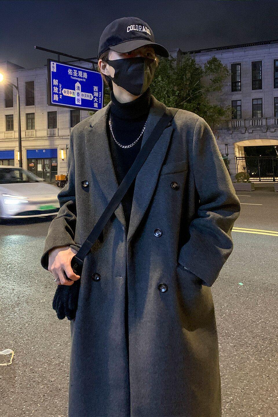 502-2-N012-P128现货毛呢大衣中长款男女冬季长款过膝风衣控168，男装风衣，星座502-2（原1014A）