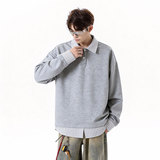 现货502-2-WY109-P48春款格纹假两件长袖卫衣，男装卫衣，星座502-2（原1014A）